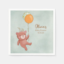 Teddy Bear, Bird and Balloons Baby Shower