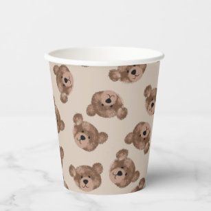 Teddy Bear Birthday Baby Shower  Paper Paper Cups