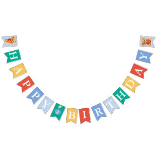 Teddy Bear Birthday Banner Colourful Alphabet