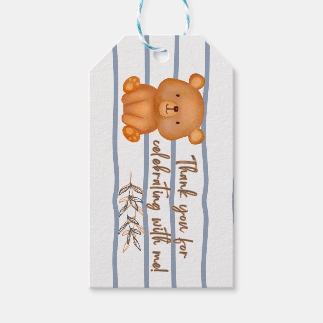 Teddy Bear Birthday Favour Tag (Front)