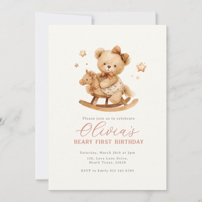 Teddy Bear Birthday Invitation (Front)