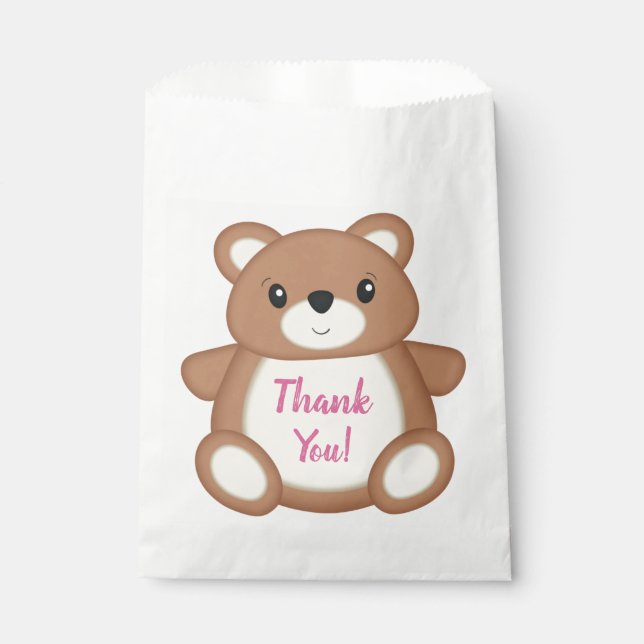 Teddy Bear Birthday Party Favour Bag (Front)