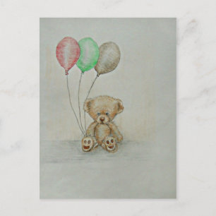 teddy bear birthday postcard