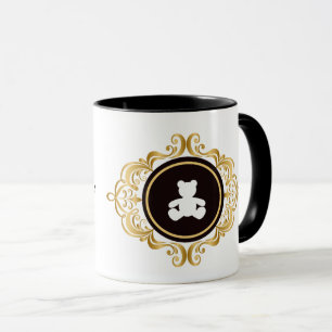 Teddy Bear Blanc Silhouette Café Mug