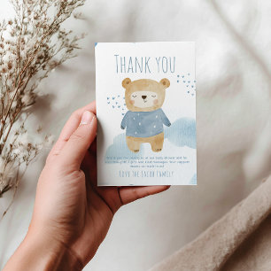 Teddy Bear bleu garçon Baby shower mignon merci