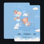 TEDDY BEAR BLUE BABY SHOWER INVITATION<br><div class="desc">TEDDY BEAR BABY SHOWER INVITATION, BOY BABY SHOWER, MODERN</div>