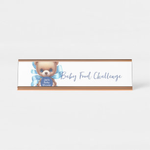 Teddy Bear Blue Baby Shower Tabletop Sign