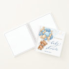 Teddy Bear Blue Balloons Baby shower Livre d'invit