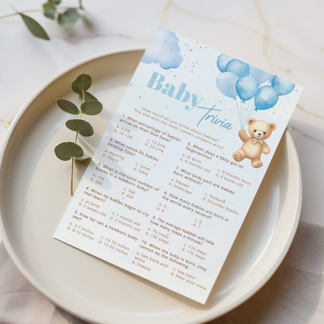 Teddy bear blue balloons baby trivia game (Creator Uploaded)