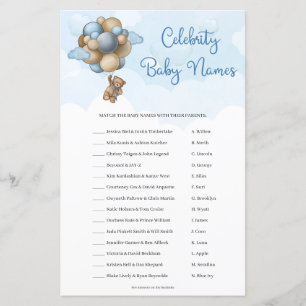 Teddy bear blue brown balloon Celebrity Baby Names