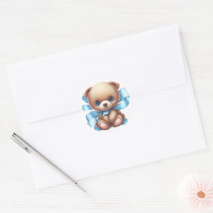 Teddy Bear Blue Envelope Seal Stickers