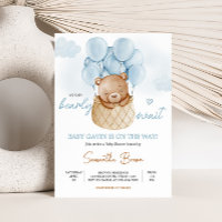 Teddy Bear Blue Hot Air Balloon Baby Shower