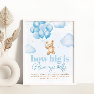 Teddy bear blue how big is mommy's belly game poster