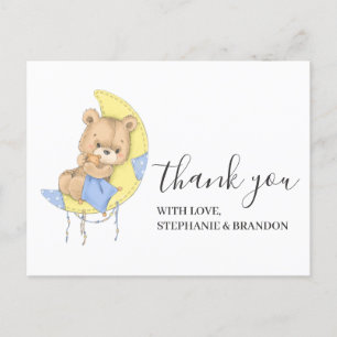 Teddy Bear BLUE Moon Carte de remerciements