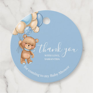 Teddy Bear Blue Thank You Favour Tags