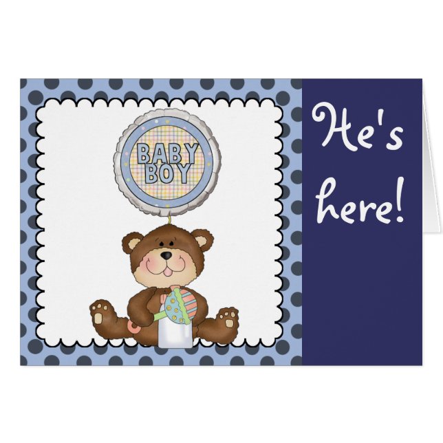 Teddy Bear Blue with Black Boy (Front Horizontal)