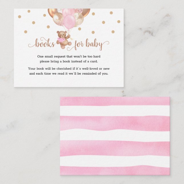 Teddy Bear Book Request Baby Shower Enclosure (Front/Back)