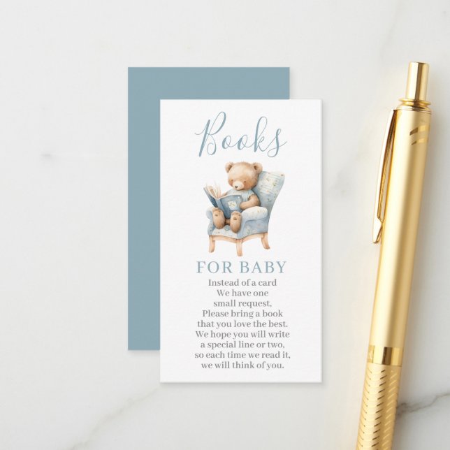 Teddy Bear Books for Baby Card (Front/Back In Situ)
