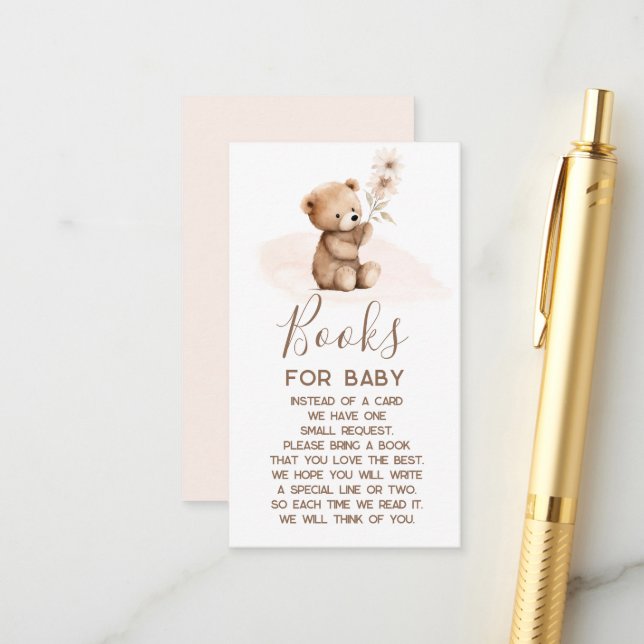 Teddy Bear Books for Baby Card (Front/Back In Situ)