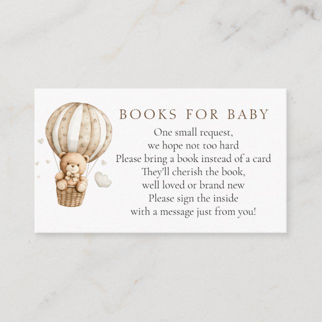 Teddy Bear Books for Baby Enclosure Card (Front)