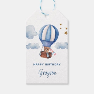 Teddy Bear Boy 1st Birthday Gift Tags