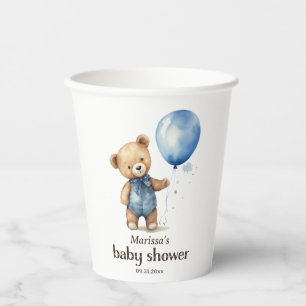 Teddy Bear Boy Baby Shower Paper cup