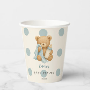 Teddy Bear Boy Baby Shower Paper Cups