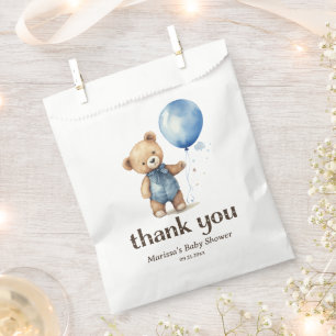 Teddy Bear Boy Baby Shower Thank You Favour Bag