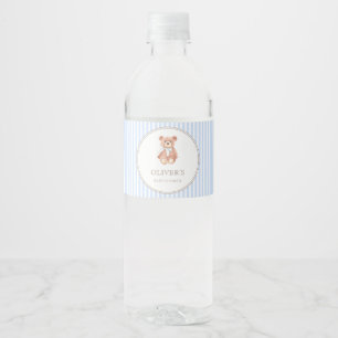 Teddy Bear Boy Classic Baby Shower Party Water Bottle Label