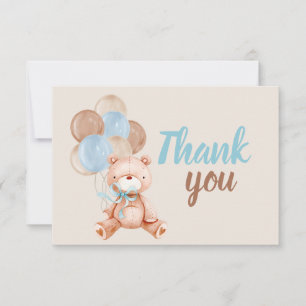 Teddy Bear Boy Merci Carte de note