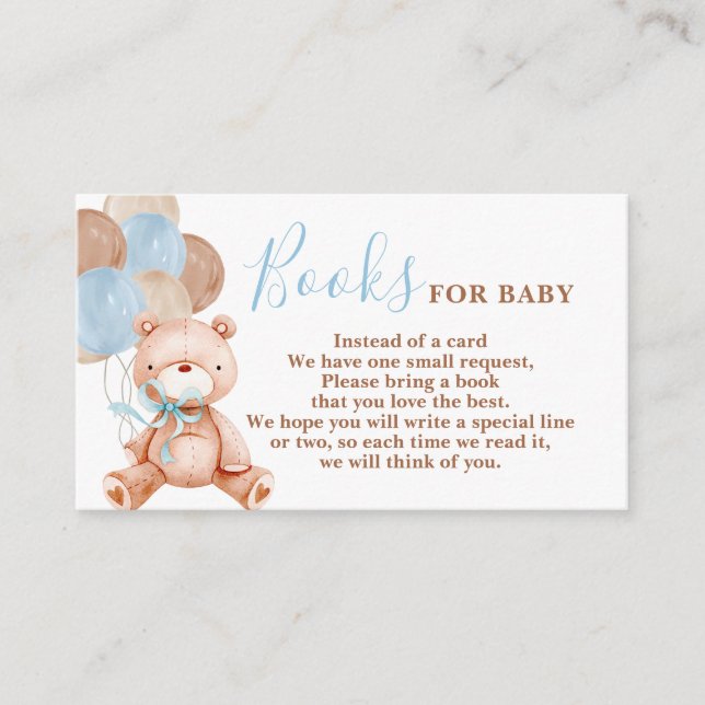 Teddy Bear Bring a Book Card (Front)