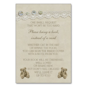 Teddy Bear Bring a Book Instead of a Card