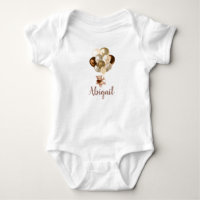 Teddy Bear Brown and Gold Balloons 