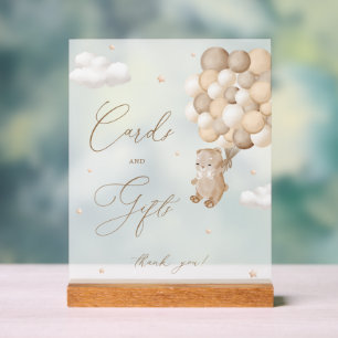 Teddy Bear Brown Baby Shower Cards & Gifts Acrylic Sign