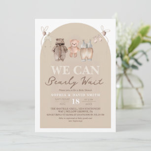 Teddy Bear Brown Baby Shower Invitation