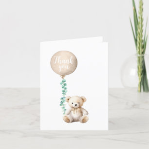 Teddy Bear Brown Baby Shower Thank You Card