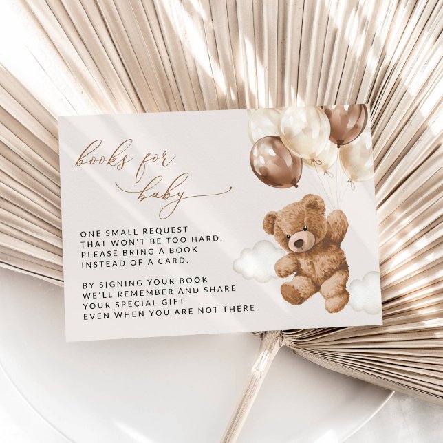 Teddy Bear, Brown Balloons, Books For Baby Enclosure Card (Creator Uploaded)