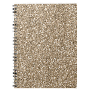 Teddy Bear Brown Gold Glitter Notebook