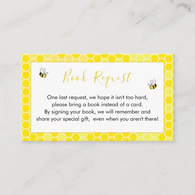 Teddy Bear Bumblebee Book Request Card (Front)