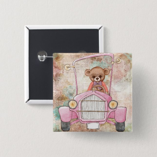 Teddy Bear Button (Front & Back)
