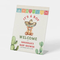 Teddy Bear Cactus Boy Baby Shower Fiesta Welcome  