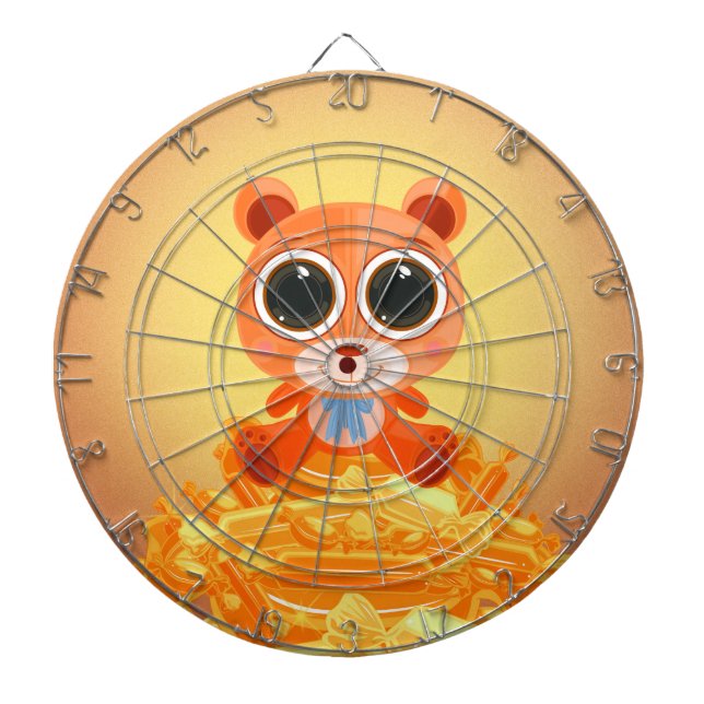 Teddy Bear - Candy Orange Dartboard (Front)