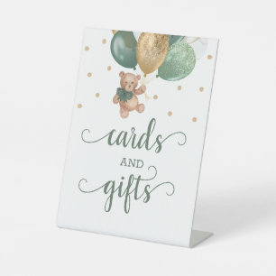 Teddy Bear Cards and Gifts Baby Shower Pedestal Sign
