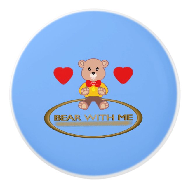 Teddy Bear  Ceramic Knob (Front)