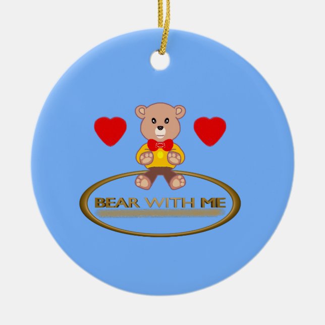 Teddy Bear  Ceramic Ornament (Front)