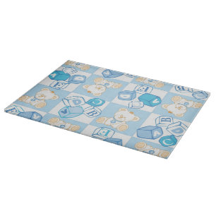 Teddy bear checked pattern cutting board