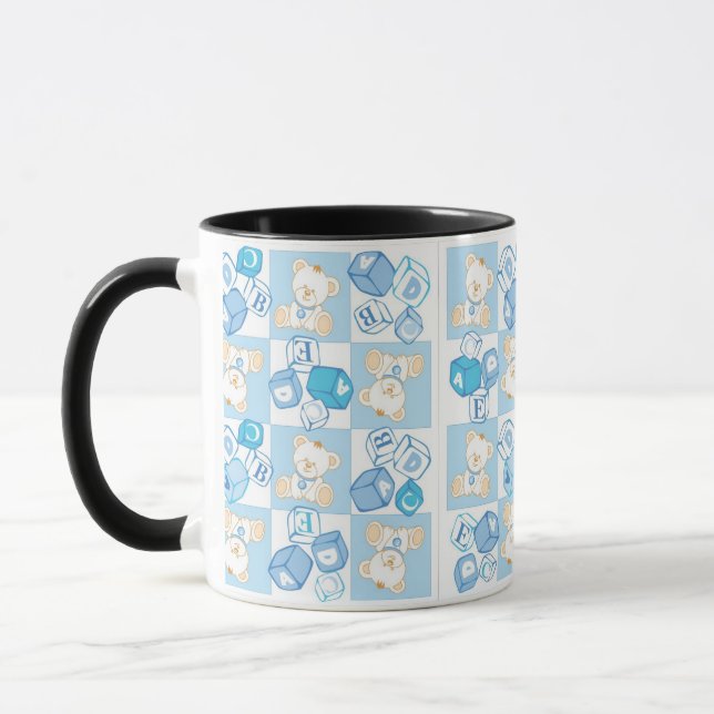 Teddy bear checked pattern mug (Left)