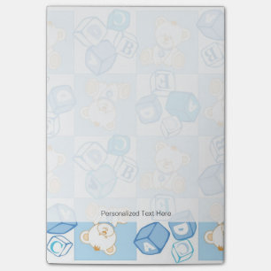 Teddy bear checked pattern post-it notes