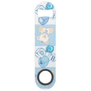 Teddy bear checked pattern speed bottle opener