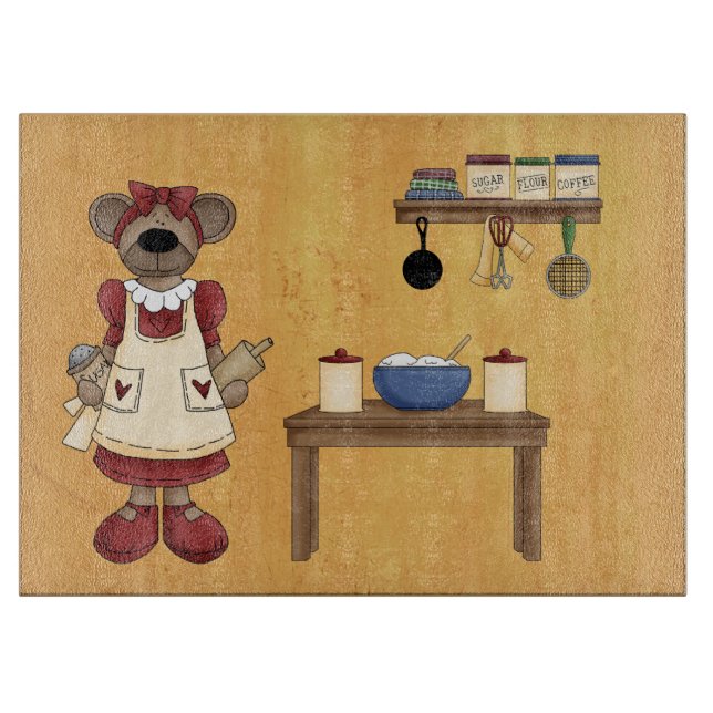 Teddy Bear Chef Cutting Board (Front)